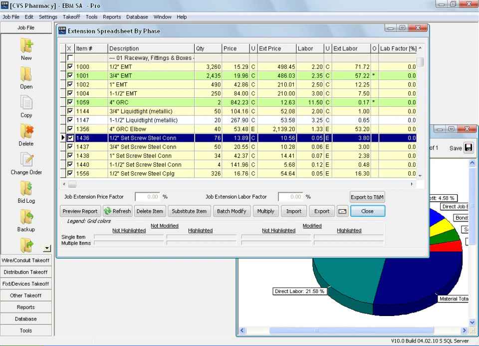 screenshot of Electrical Bid Manager